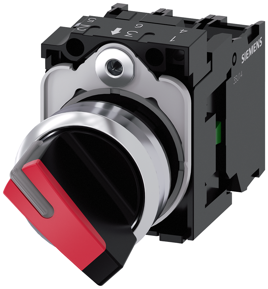 INTERRUPTOR COM MANÍPULO ILUMINADO 22MM REDONDO METAL ALTO BRILHO BRANC 3SU11522BF201MA0 SIEMENS