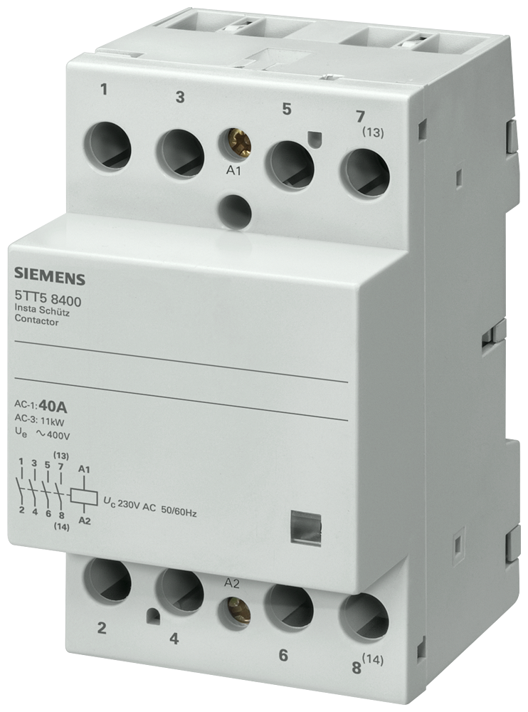 CONTATOR INSTA COM 4 CONTACTOS DE ABERTURAA CONTACTO PARA CA 230 V 400 V 63A 5TT58530 SIEMENS