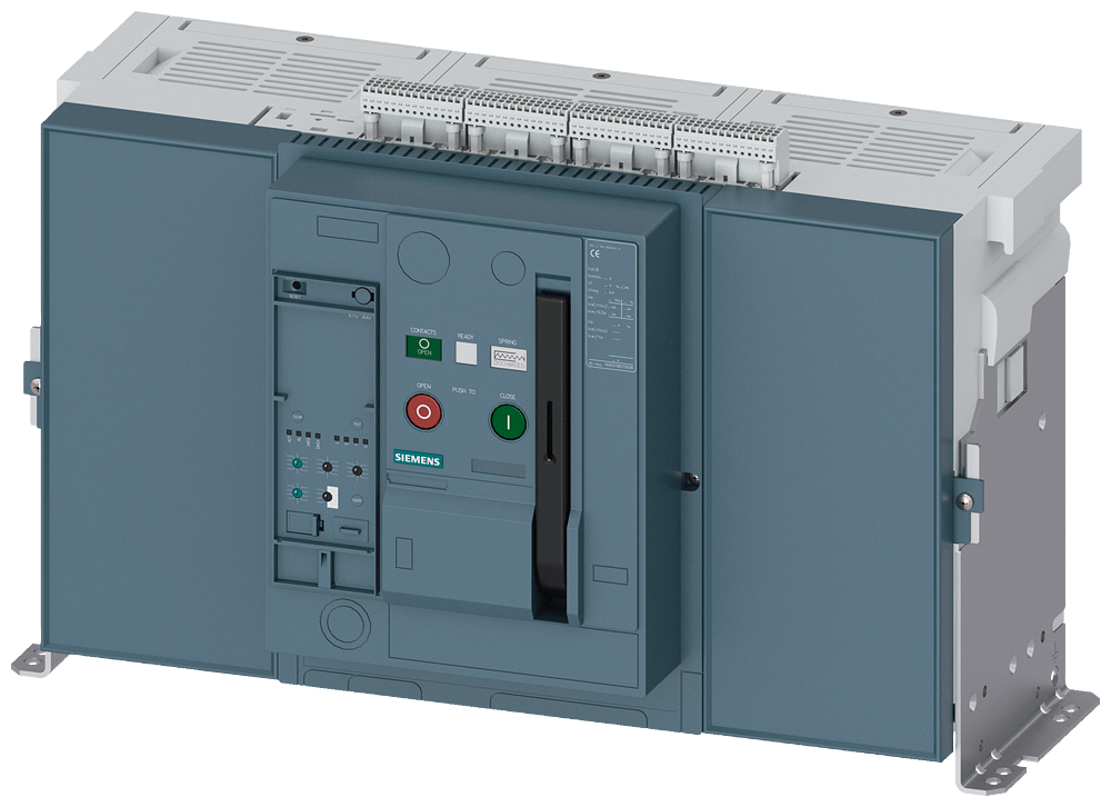 [Imagem do produto DISJUNTOR ABERTO MONTAGEM FIXA 3 POLOS 5000A 690VCA 50/60HZ IEC 60947-2 3WA13505AB024AA4 SIEMENS]