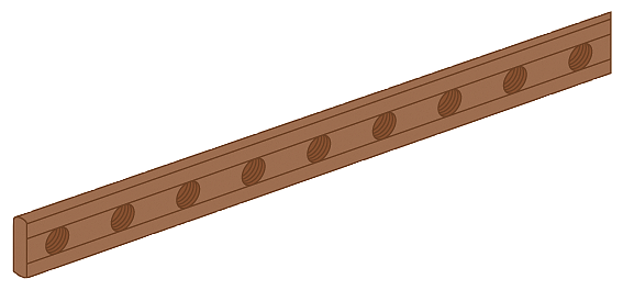 UNIVERSAL BARRA DE COBRE L=1300MM 20X 5MM PERFURADA COM ROSCA 8GF5772 SIEMENS