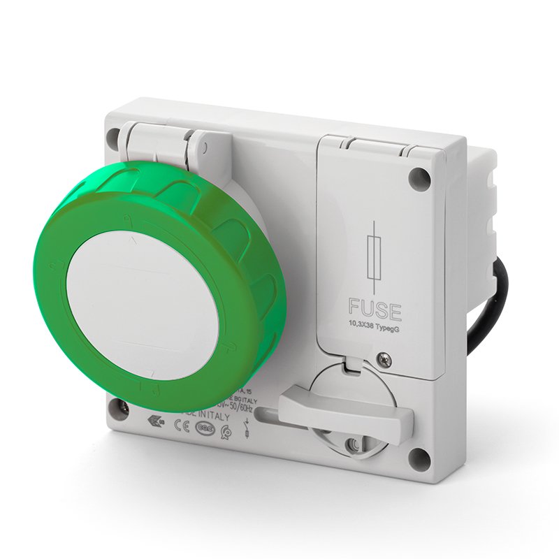 [Imagem do produto TOMADA INTERTRAVAMENTO COM FUSÍVEL .3P+T 16A 10H IP67 406.16861 SCAME]