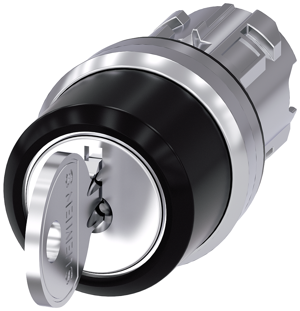 [Imagem do produto INTERRUPTOR DE CHAVE RONIS, 22MM, REDONDO, METAL, ALTO BRILHO, RETIRADA DA CH 3SU10504BL410AA0 SIEMENS]