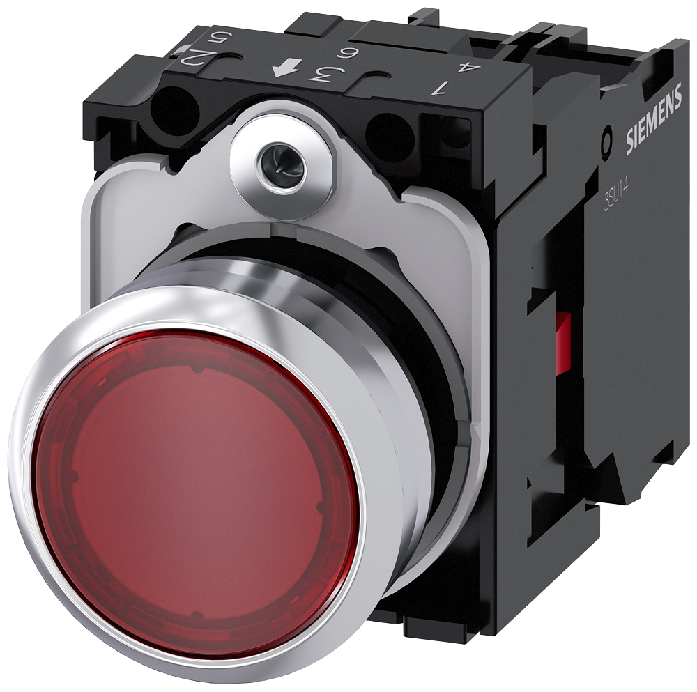 [Imagem BOTAO MET ILU 24V MOM PARA 1NF VM 3SU11520AB201CA0 SIEMENS]