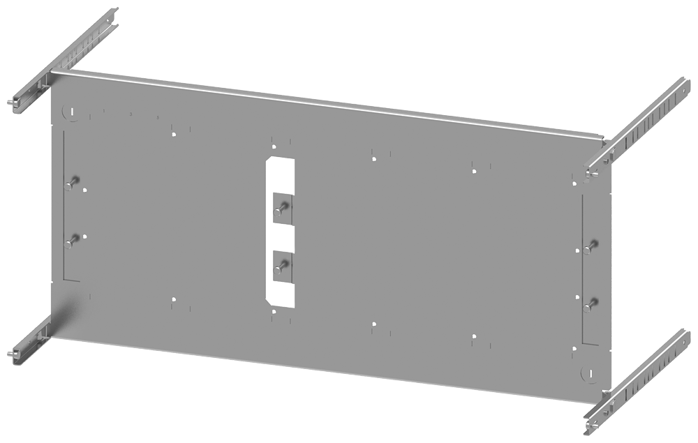 PLACA DE MONTAGEM 3VA12 (250A) DE 3 POLOS ESTRUTURA 8US A:350MM L: 800MM 8PQ60008BA41 SIEMENS