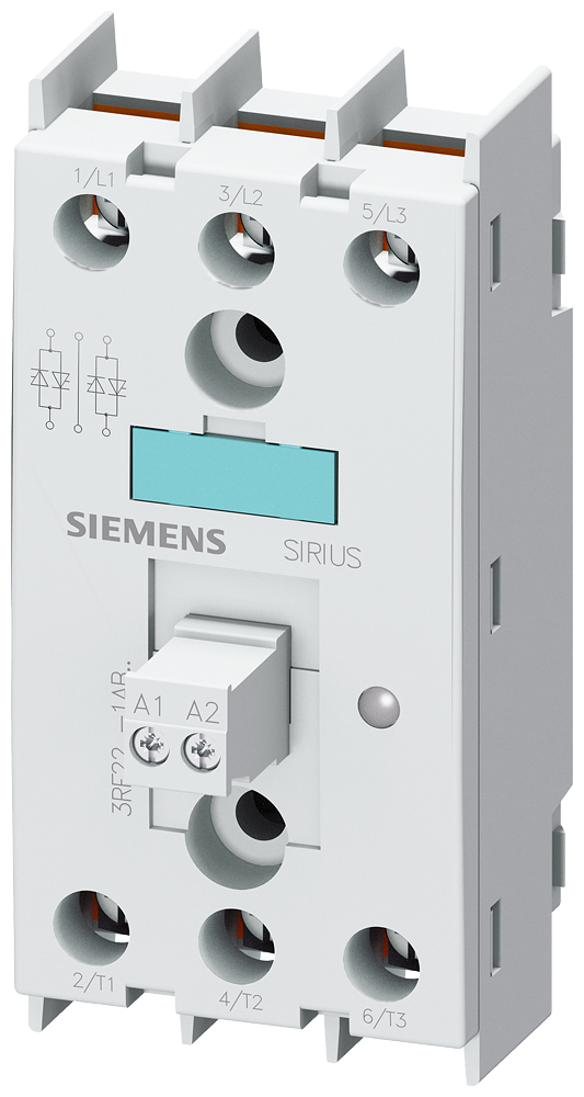 RELÉ SEMICONDUTOR 2RF2 TRIFÁSICO 30A 48-600V/110V COMANDADO POR FASES AC2 3RF22301AB35 SIEMENS