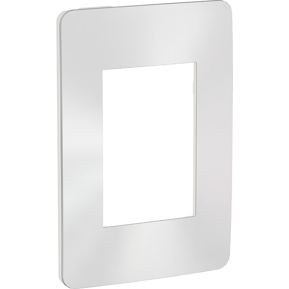 [Imagem PLACA 4X2 3 POSTOS AL/CHROME SATIN S732103509 SCHNEIDER]