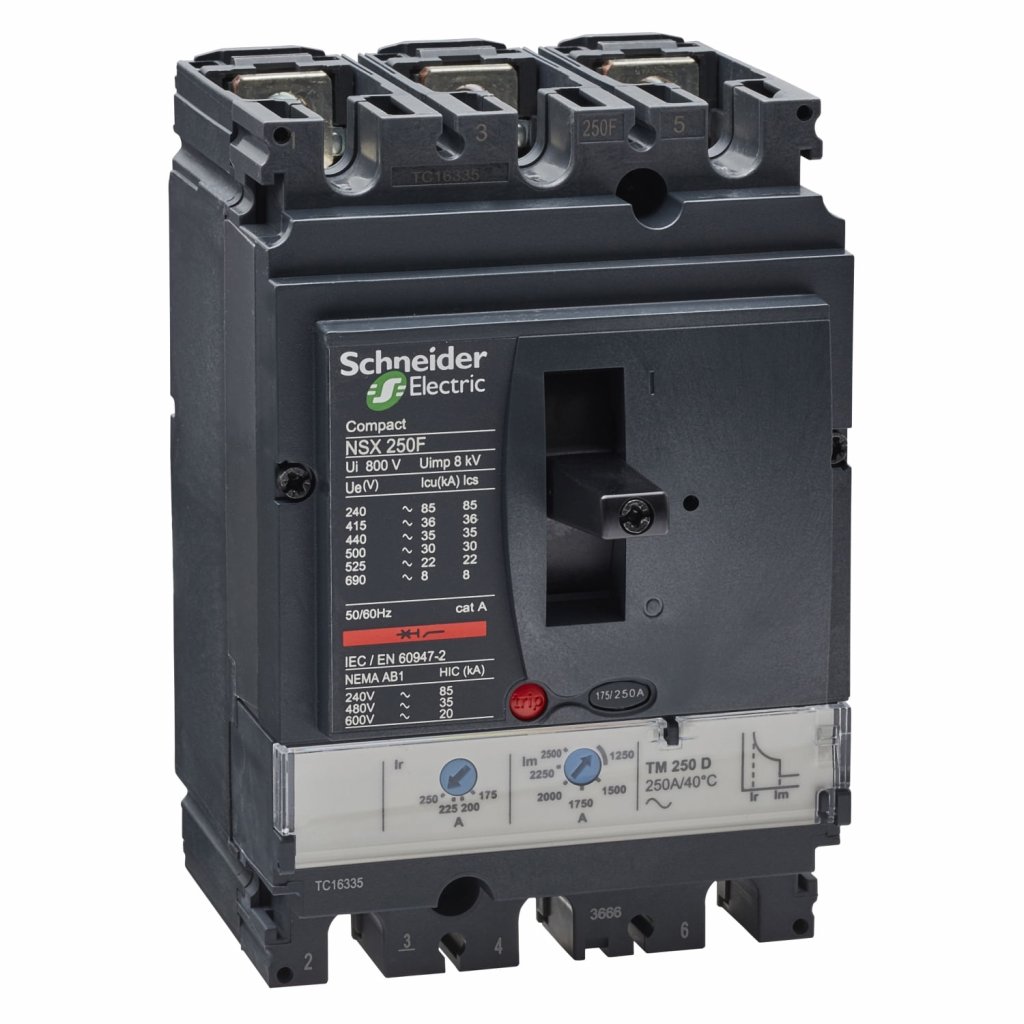 [Imagem DISJUNTOR CAIXA MOLDADA COMPACT NSX250F TMD 250A 3P3D LV431630 SCHNEIDER]