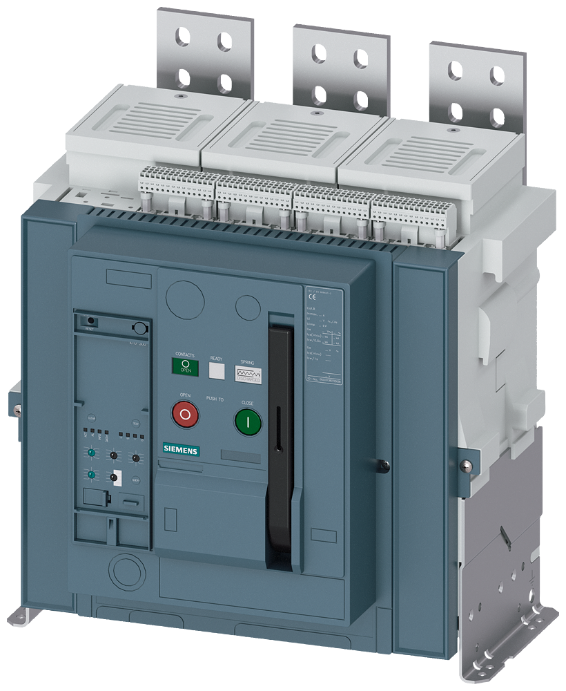 DISJUNTOR DE POTÊNCIA DE MONTAGEM FIXA IEC 60947-2 TAMANHO 2 DE 3 POLOS I 3WA12208AB034EQ0-ZB10C11S07T40 SIEMENS