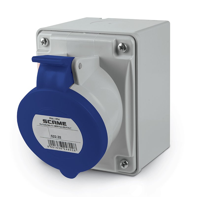 [Imagem TOMADA DE MONTAGEM 2P+T 32A 44 6H 522.3253 SCAME]