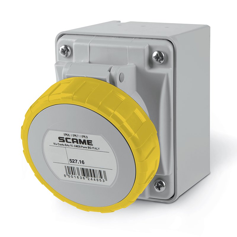 [Imagem TOMADA DE MONTAGEM 2P+T 16A 67 4H 527.1650 SCAME]