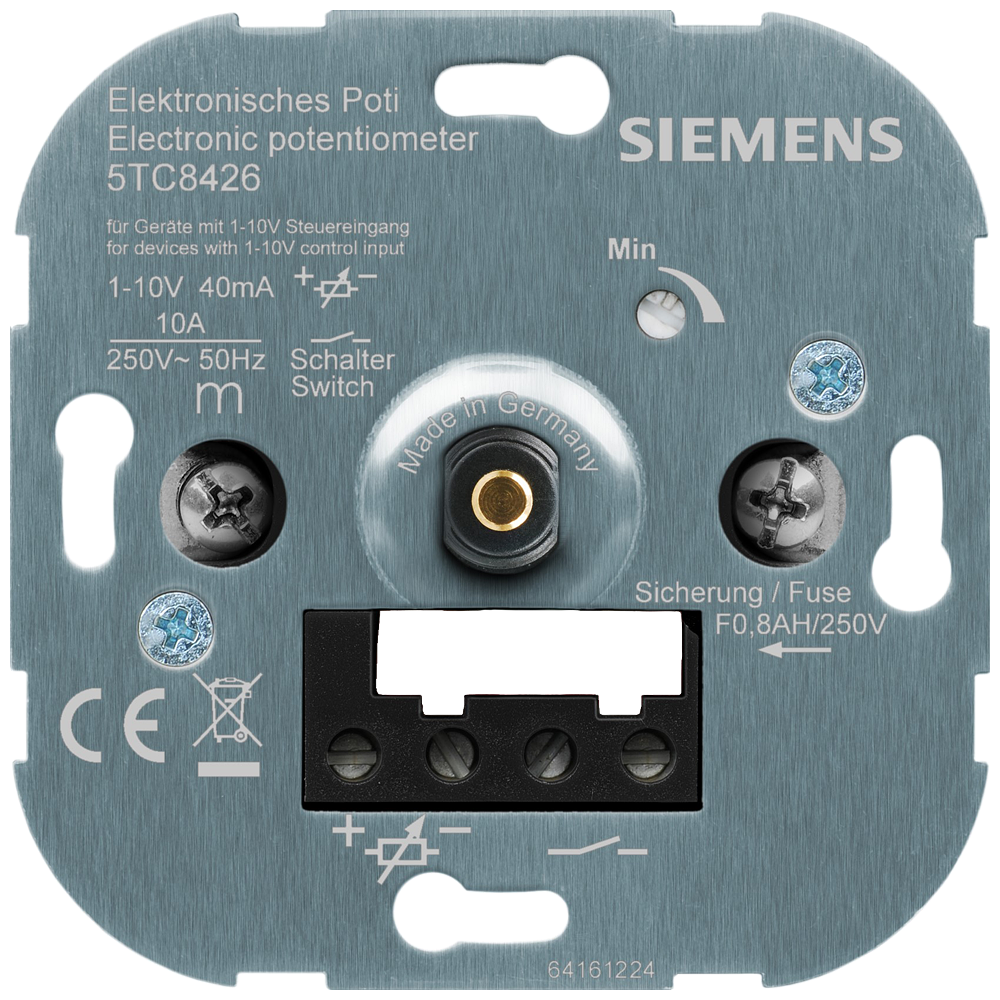 POTENCIÔMETRO ELETRÔNICO COM BOTÃO DE PRESSÃO PARA LIGAR/DESLIGAR 1-10 V ENT 5TC8426 SIEMENS