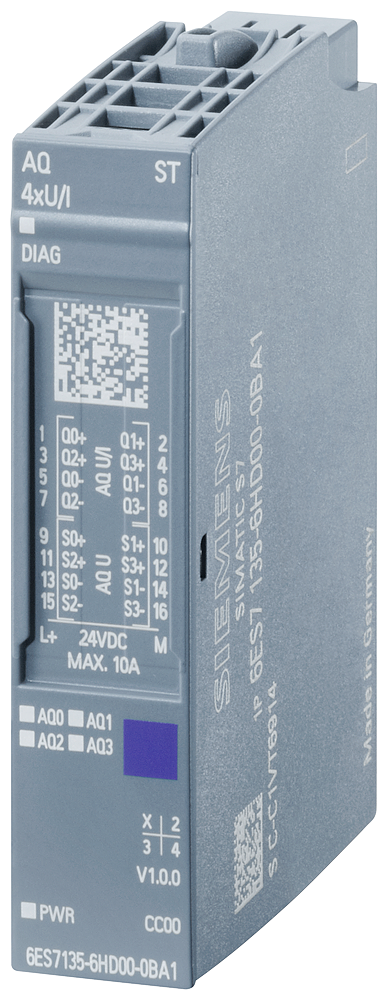 [Imagem SIPLUS ET 200SP AQ 4XU/I ST TX RAIL 6AG21356HD004BA1 SIEMENS]