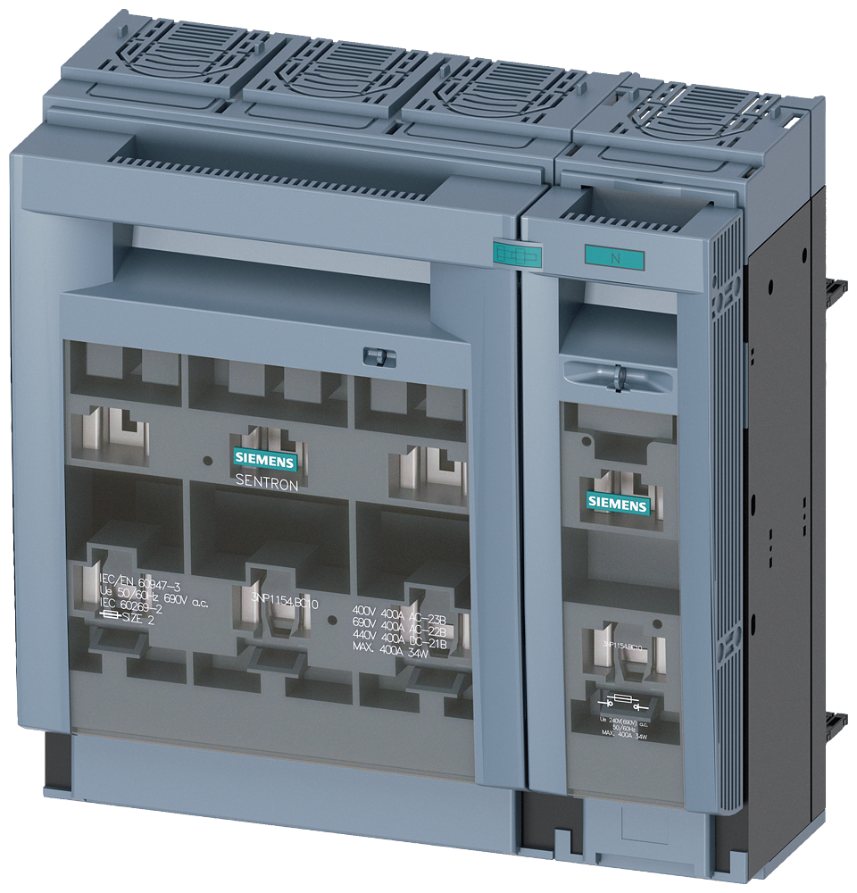 SECCIONADORA-FUSÍVEL SOB CARGA 3NP1 DE 4 POLOS NH2 400 A 3NP11541BC10 SIEMENS