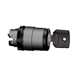 [Imagem CABEÇOTE PARA CHAVE SELETORA Ø22MM PLÁSTICO 3 POSIÇÕES FIXAS COM CHAVE ZB5AG020 SCHNEIDER]