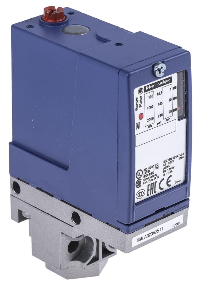 [Imagem PRESSOSTATO COM ESCALA 1N 0,7-20 BARRAMENTO XMLA020A2S11TELEMECANIQUE]