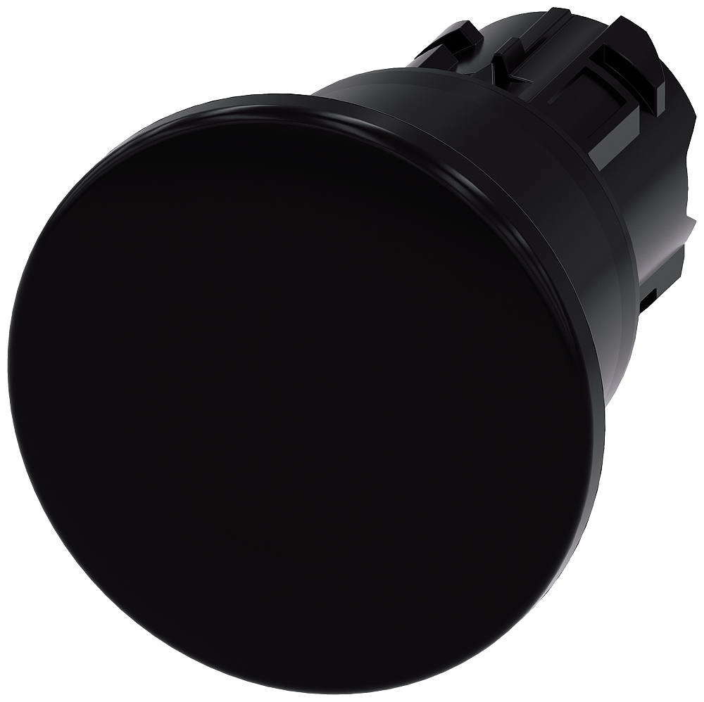 BOTÃO TIPO COGUMELO 22 MM REDONDO PLÁSTICO PRETO 40 MM DE ENCAIXE DESB 3SU10001BA100AA0-ZY19 SIEMENS