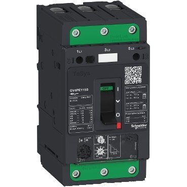 [Imagem do produto DISJUNTOR MOTOR TRIPOLAR 65/115A 25KA TERMINAIS EVERLINK GV4PE115B SCHNEIDER]