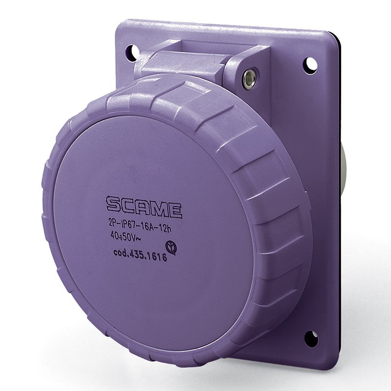[Imagem do produto TOMADA DE EMBUTIR 50V 2P 32A 24V IP67 435.3215 SCAME]