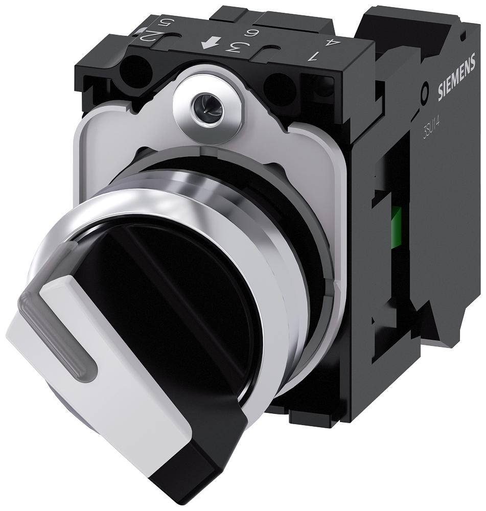 INTERRUPTOR COM MANÍPULO ILUMINÁVEL 22 MM REDONDO METAL DE ALTO BRILHO 3SU11502BF603BA0-ZX90 SIEMENS
