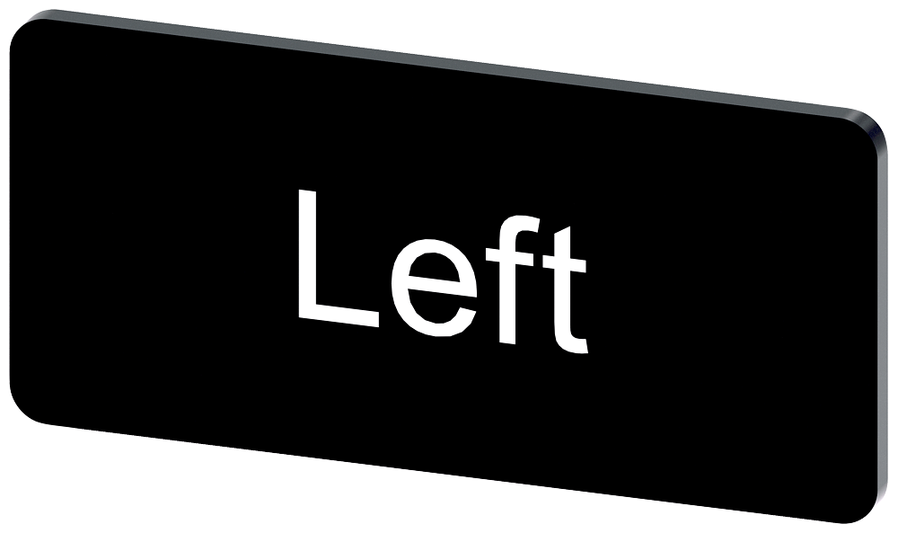 [Imagem do produto PLACA DE IDENTIFICAÇÃO 12,5X27MM, PLACA PRETO, INSCRIÇÃO: ESQUERDA 3SU19000AC160DR0 SIEMENS]