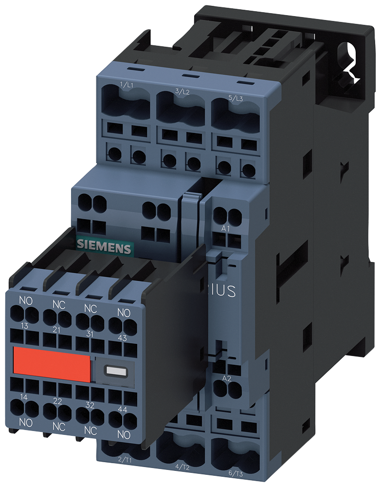 CONTATOR AC-3E 25A/11KW/400V 3 POLOS AC110V/50HZ 120V/60HZ 2NA+2NF BO 3RT20262AK643MA0 SIEMENS