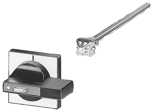 [Imagem do produto ACIONAMENTO ROTATIVO EXTERNO 8X8MM 1 UNIDADE PARA DISJUNTOR 8UC62626BD22 SIEMENS]