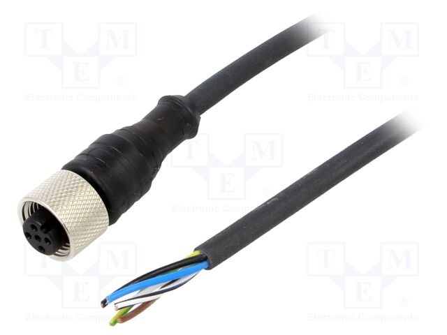 [Imagem CABO PUR C/CONECTOR RETO M12 5P 2  XZCP1164L25 TELEMECANIQUE]