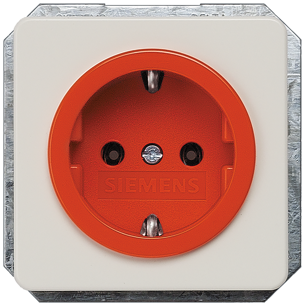 TOMADA SCHUKO PRATA COM CÉLULA LARANJA (ZSV) 5UB1480 SIEMENS