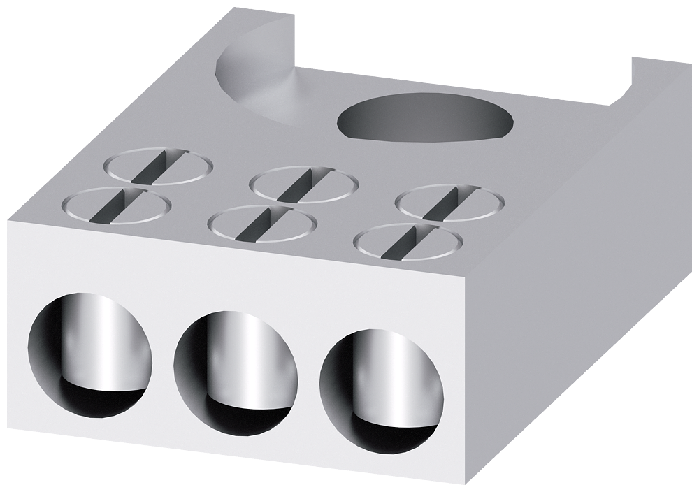 [Imagem do produto TERMINAL TRIPLO 3X 2,5 - 16MM2, PARA TAMANHO NH00 COM CONEXÃO PARAFUSADA, ACE 3NP19331BE10 SIEMENS]