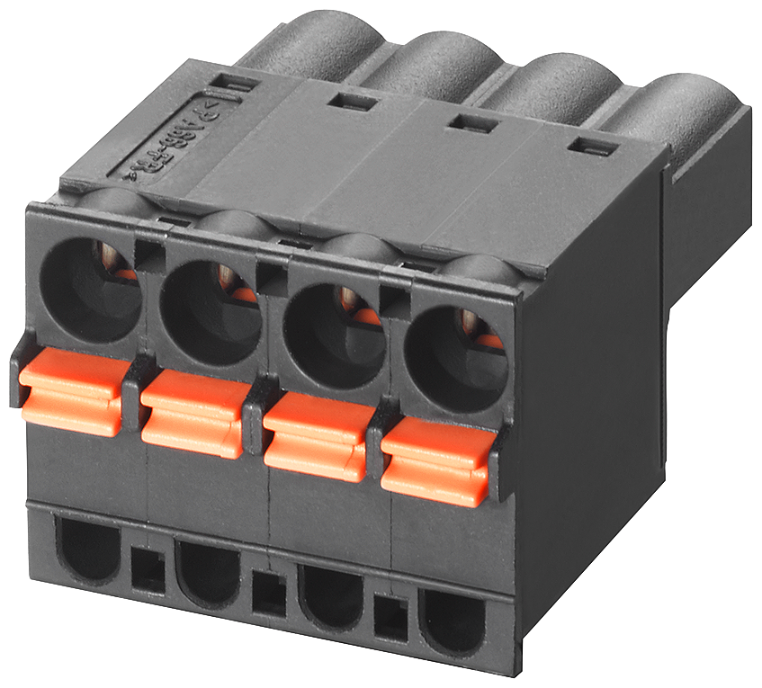 [Imagem BLOCO BORNE MOLA ENCAIXE P/ SCALANCE X/W/S/M, ALIM. TENSÃO DE 4 POLOS, CC 24 V 6GK59801DB100AA5 SIEMENS]