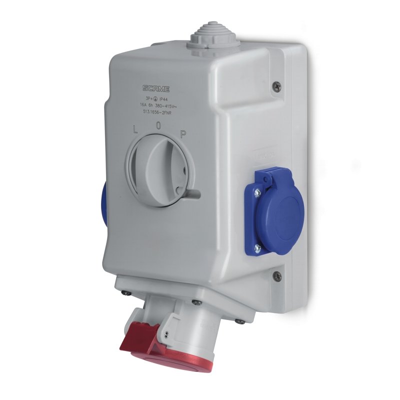 [Imagem do produto TOMADA DE SOBREPOR 16A 3P+T 513.1656-2DNR SCAME]