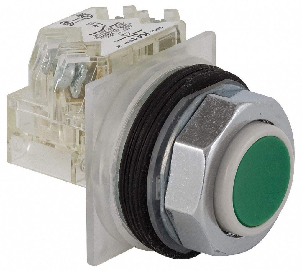 [Imagem BOTÃO 30MM METÁLICO SALIENTE 1NF VERDE 9001KR3GH6 SCHNEIDER]