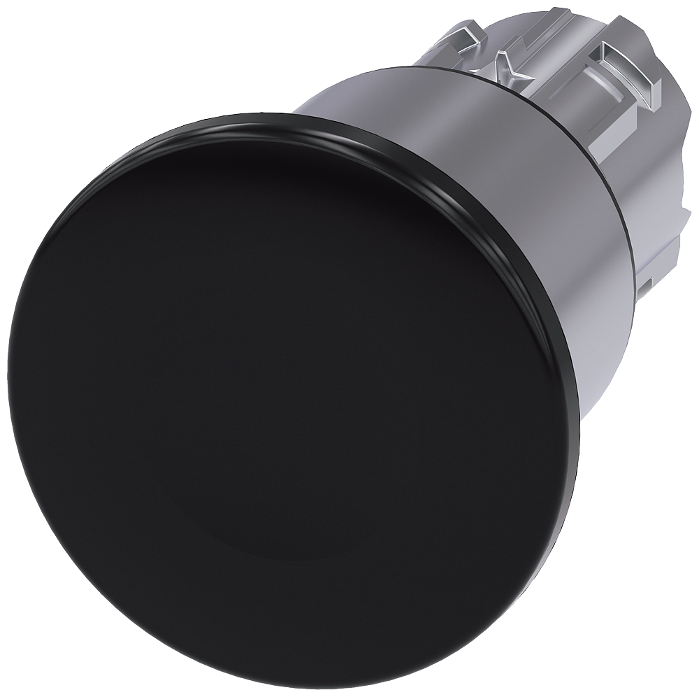 BOTÃO TIPO COGUMELO 22 MM REDONDO METAL DE ALTO BRILHO PRETO 40 MM 3 P 3SU10501EA100AA0-ZX90 SIEMENS
