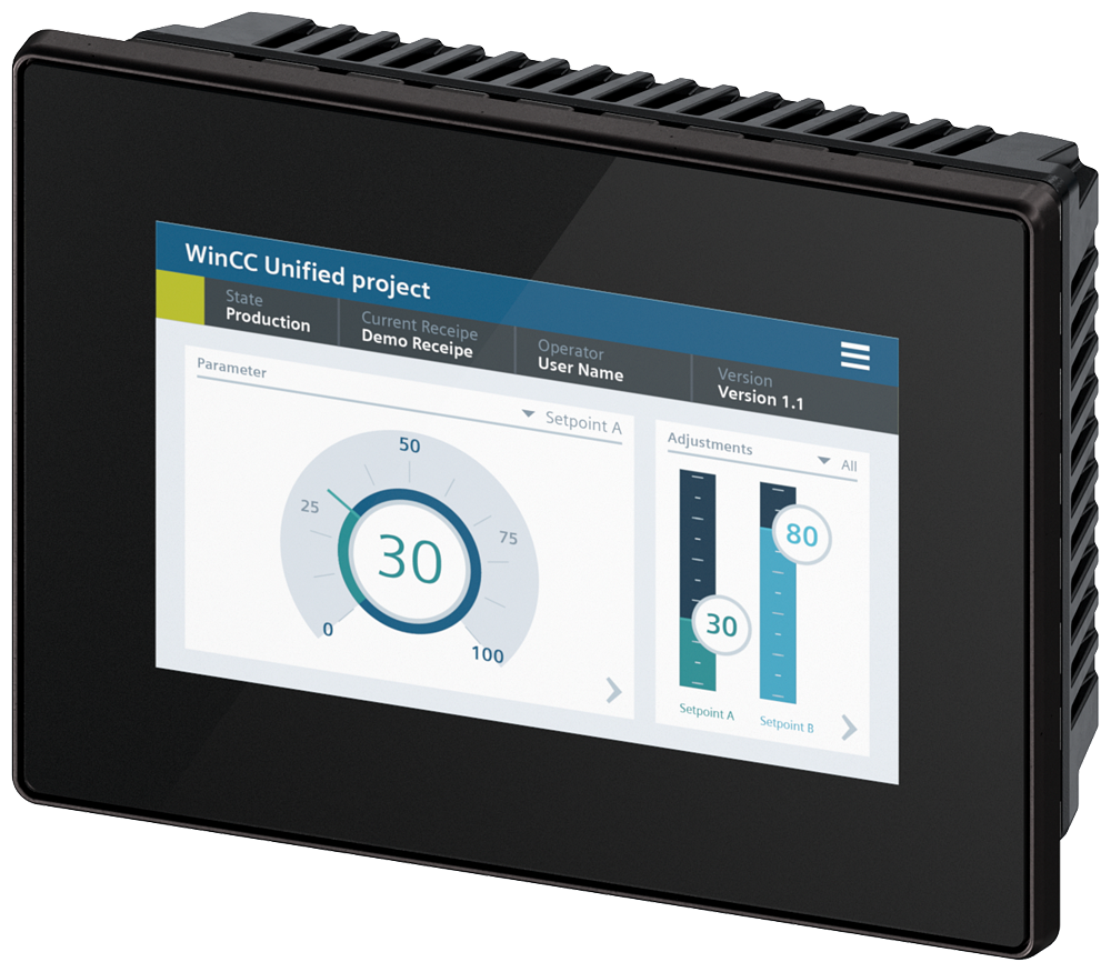 [Imagem do produto SIMATIC HMI MTP700 UNIFIED COMFORT NEUTRAL FRONT 6AV21283GB360AX1 SIEMENS]