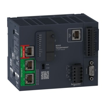 [Imagem CONTROLADOR LÓGICO PROGRAMÁVEL 4 EIXOS 4 ENTRADAS/SAÍDAS MODBUS TCP/ETHERNET IP/SERCOS III 24 VDC TM262M05MESS8T SCHNEIDER]