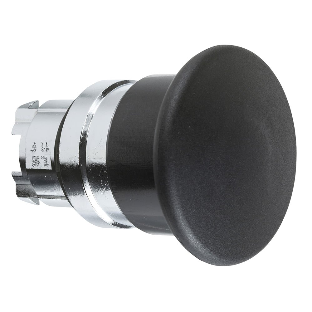 [Imagem CABEÇOTE PARA BOTÃO Ø22MM METÁLICO, RETORNO POR MOLA, COGUMELO Ø40MM, PRETO ZB4BC2 SCHNEIDER]