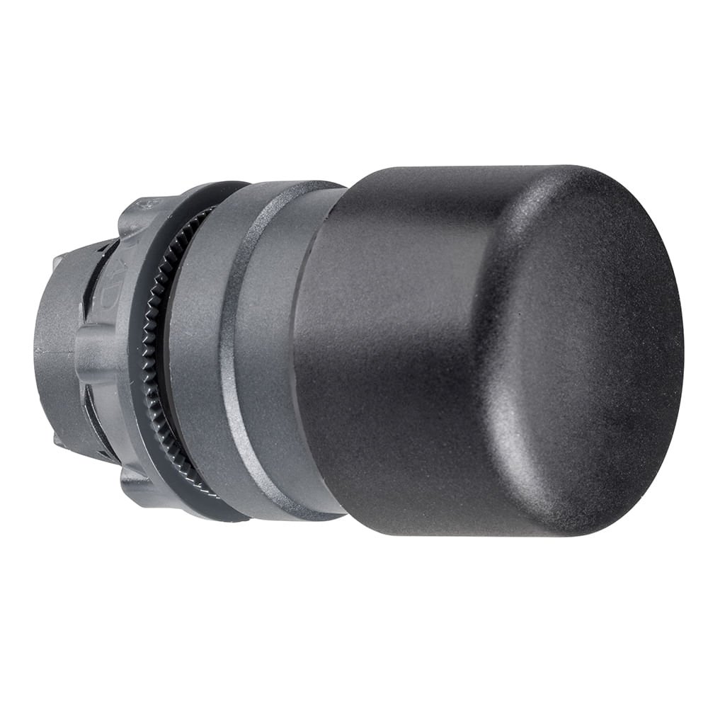 [Imagem CABEÇOTE PARA BOTÃO Ø22MM PLÁSTICO, RETORNO POR MOLA COGUMELO Ø30MM PRETO ZB5AC24 SCHNEIDER]