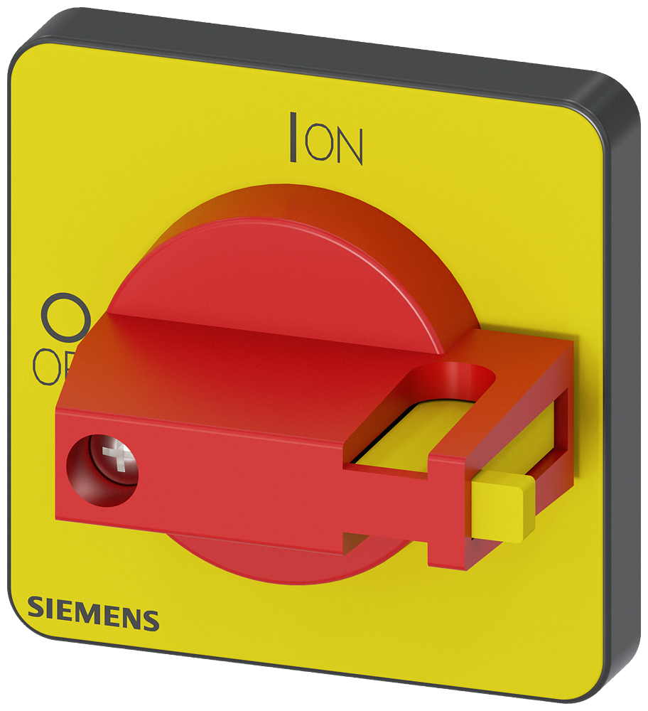 [Imagem do produto MANÍPULO, VERMELHO/AMARELO, 48X48 MM FIXAÇÃO FRONTAL, FIXAÇÃO DE ORIFÍCIO CEN 3LD93437C SIEMENS]
