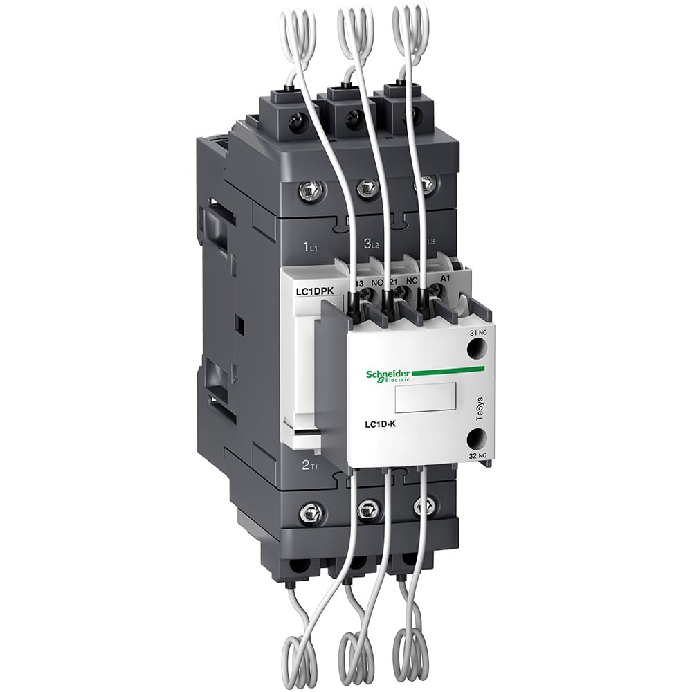 [Imagem CONTATOR PARA COMUTAÇÃO DE BANCOS DE CAPACITORES TRIFÁSICOS COM BOBINA EM 220V TESYS D LC1DPKM7 SCHNEIDER]