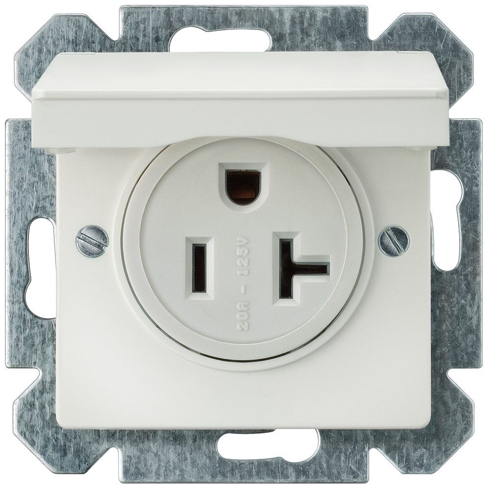 NEMA TOMADA COM TAMPA BASCULANTE DE 2 POLOS+E BRANCO TITÂNIO 5UB1535 SIEMENS
