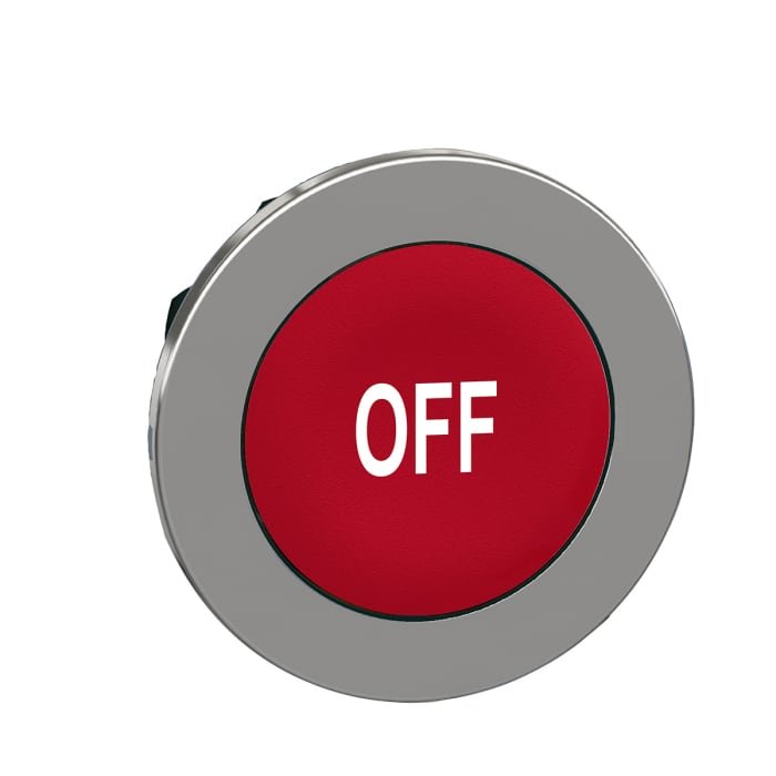 [Imagem CABEÇOTE PARA BOTÃO FACEADO Ø30MM METÁLICO RETORNO POR MOLA VERMELHO OFF ZB4FA435 SCHNEIDER]