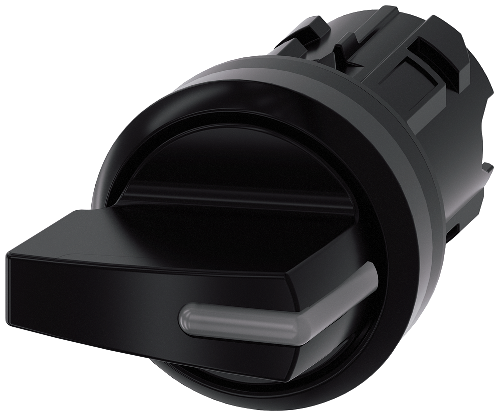 INTERRUPTOR COM MANÍPULO ILUMINÁVEL 22MM REDONDO PLÁSTICO PRETO MANÍPUL 3SU10022FM100AA0 SIEMENS