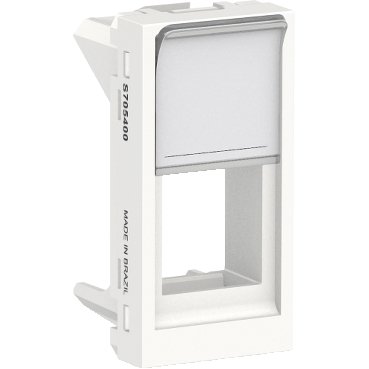 [Imagem TAMPA PARA CONECTOR RJ45 KEYSTONE BRANCO (SOMENTE TAMPA FRONTAL SEM CONECTOR) ORION S70542104 SCHNEIDER]