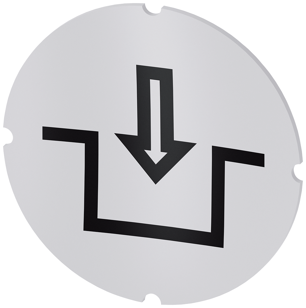 [Imagem do produto PLACA EMBUTIDA PARA BOTÃO DE PRESSÃO ILUMINADO, REDONDO, LEITOSO, SÍMBOLO: TR 3SU19000AB710RK0 SIEMENS]