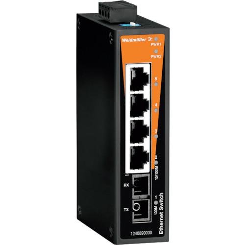 [Imagem do produto SWITCH NAO GEREN FAST ETHERNET IP30 4P RJ45 + 1P FIBRA SC IE-SW-BL05-4TX-1SC 1240890000 WEIDMULLER]