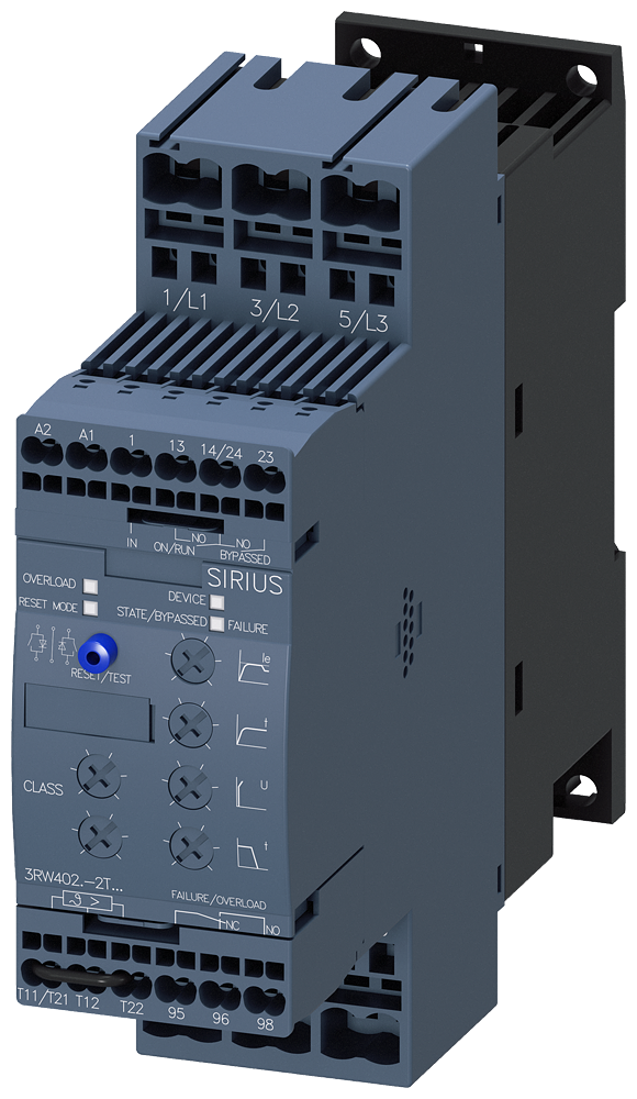 [Imagem do produto CHAVE DE PARTIDA TRIFÁSICO 5,5KW 12,5A 200/480V 50/60HZ 3RW40242TB04 SIEMENS]