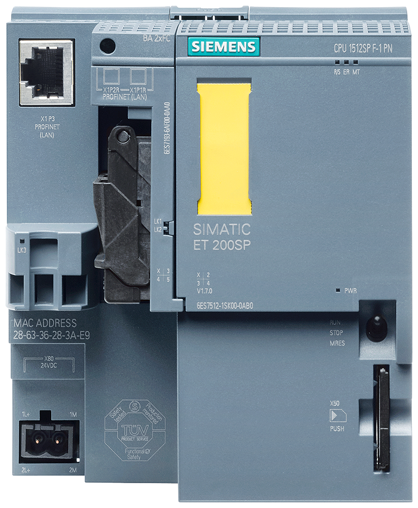 [Imagem CPU COMPACTA S7-1500 1512SP F-1 PN PARA ET200SP MEMÓRIA 300KB PROGRAMA 1MB DADOS PROFINET SIMATIC DP 6ES75121SK010AB0 SIEMENS]