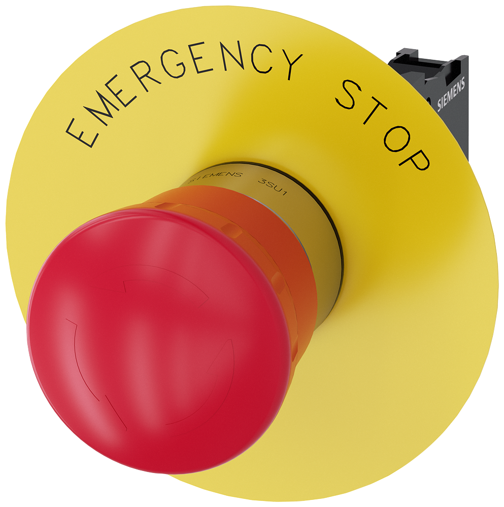 [Imagem do produto BOTÃO FRONTAL  REDONDO VERMELHO 22MM EMERGÊNCIA 3SU11501HB201CG0 SIEMENS]