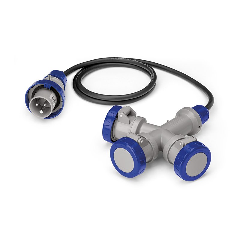 [Imagem do produto ADAPTADOR 3X2P+T 220V 16A IP67 CABO 5M 600.3525-062 SCAME]