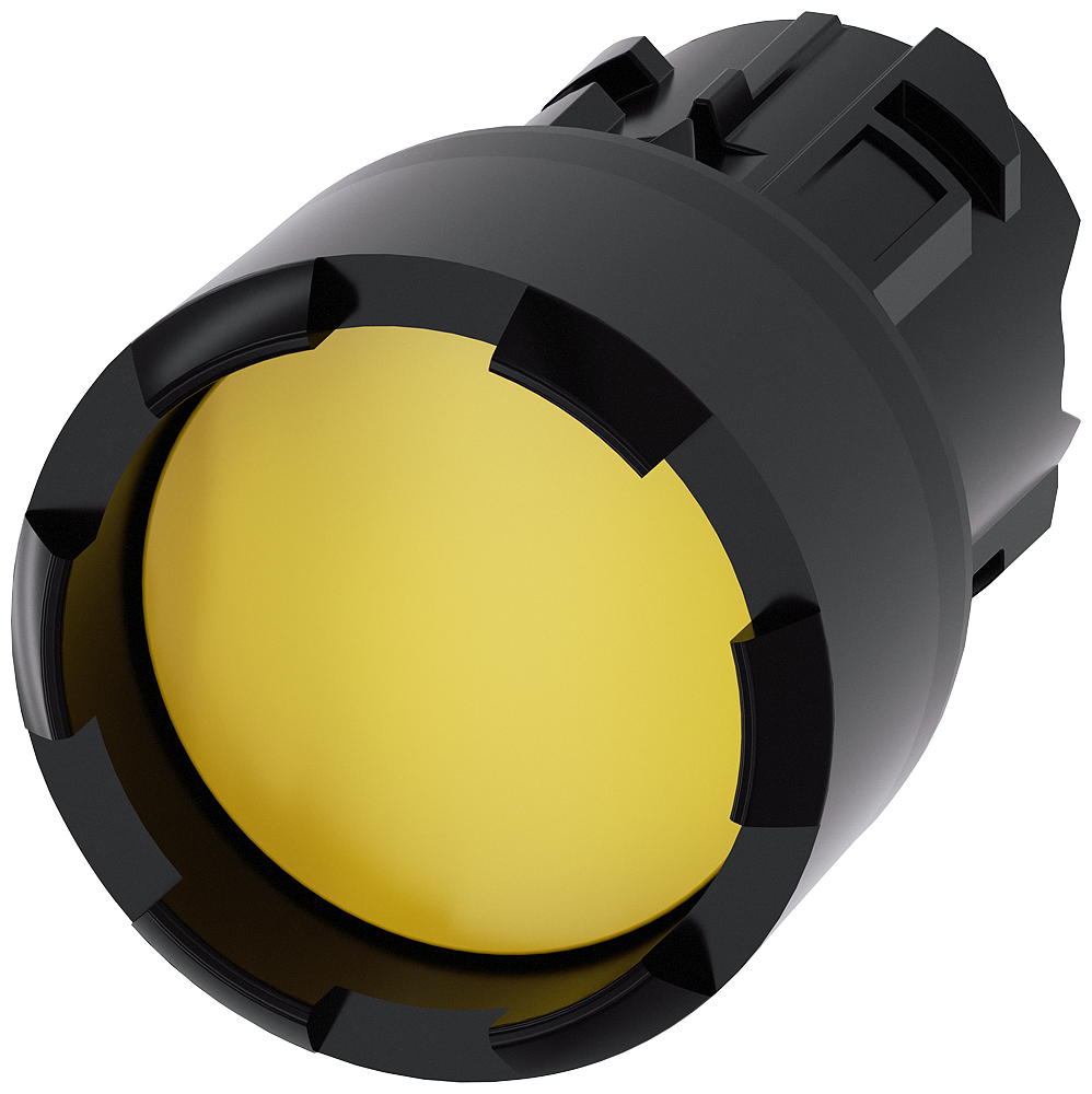 BOTÃO 22 MM REDONDO PLÁSTICO AMARELO ANEL FRONTAL ALTO COM AMEIAS TECL 3SU10000DB300AA0-ZY10 SIEMENS